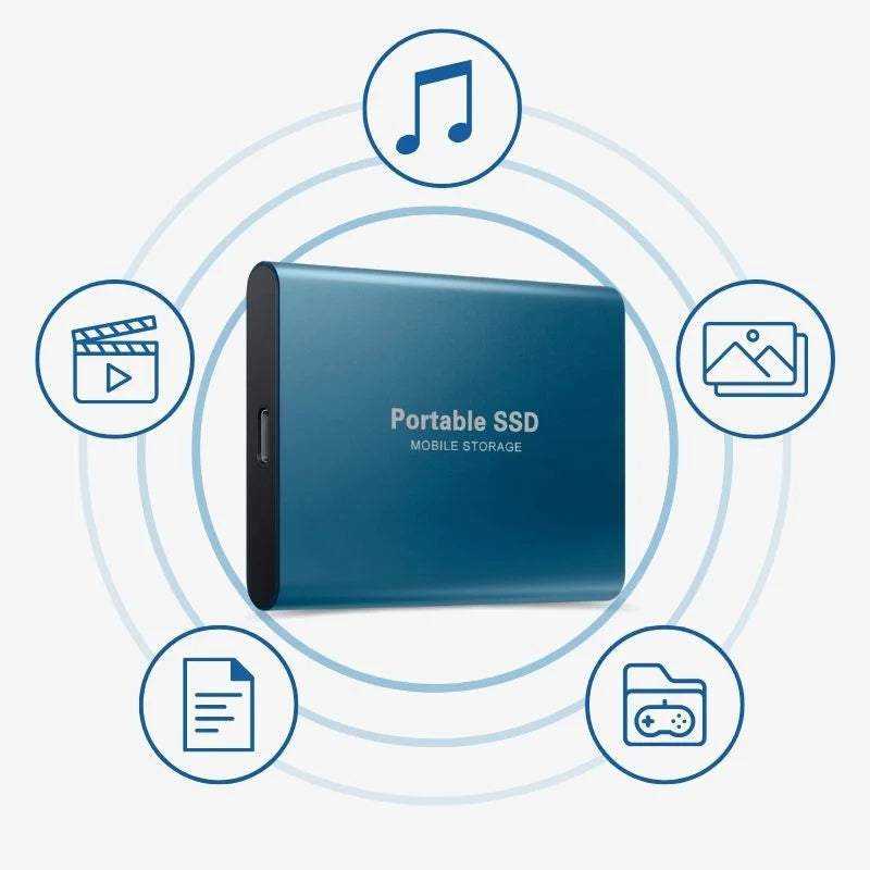 Externe SSD Festplatte – Aluminium-Gehäuse, Tragbarer Speicher