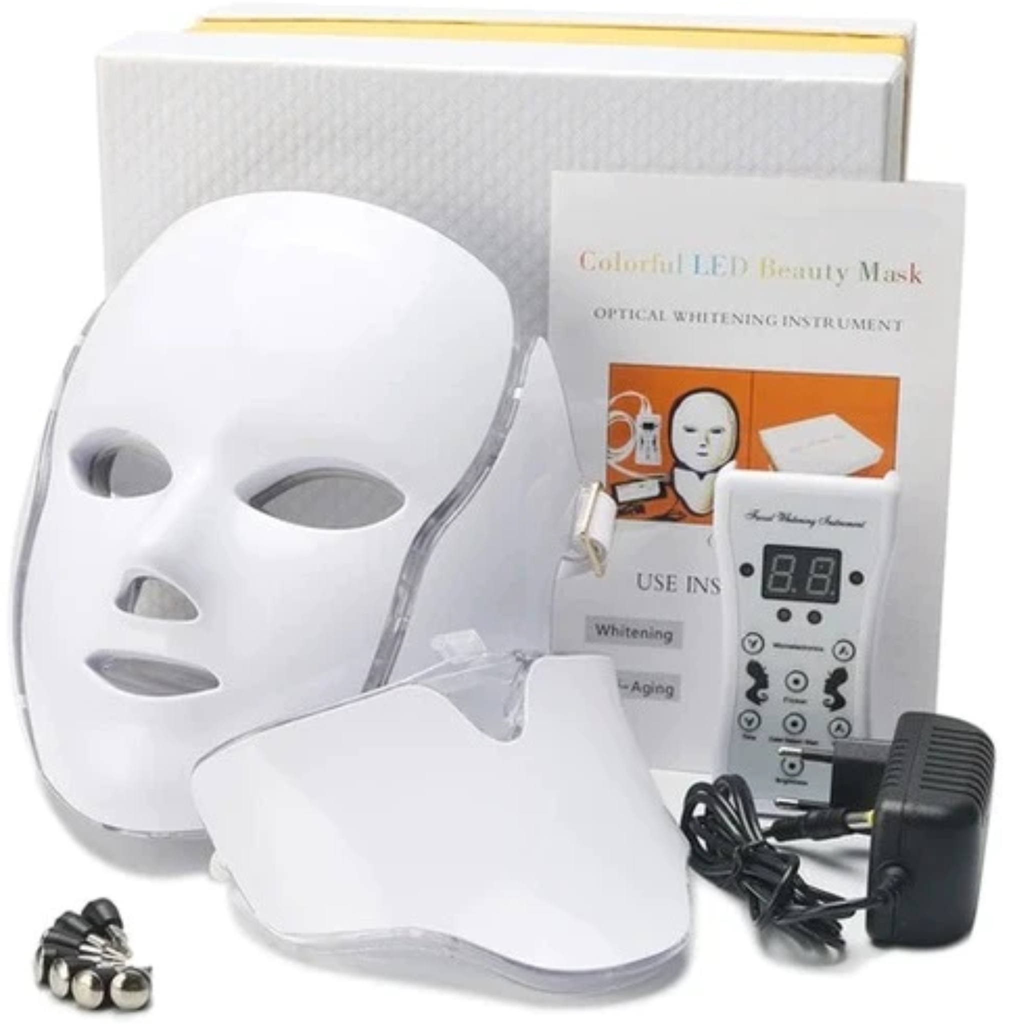 kaufsy | 7 Farben LED Photon Lichttherapie Maske - Gesichts- und Halsbehandlung