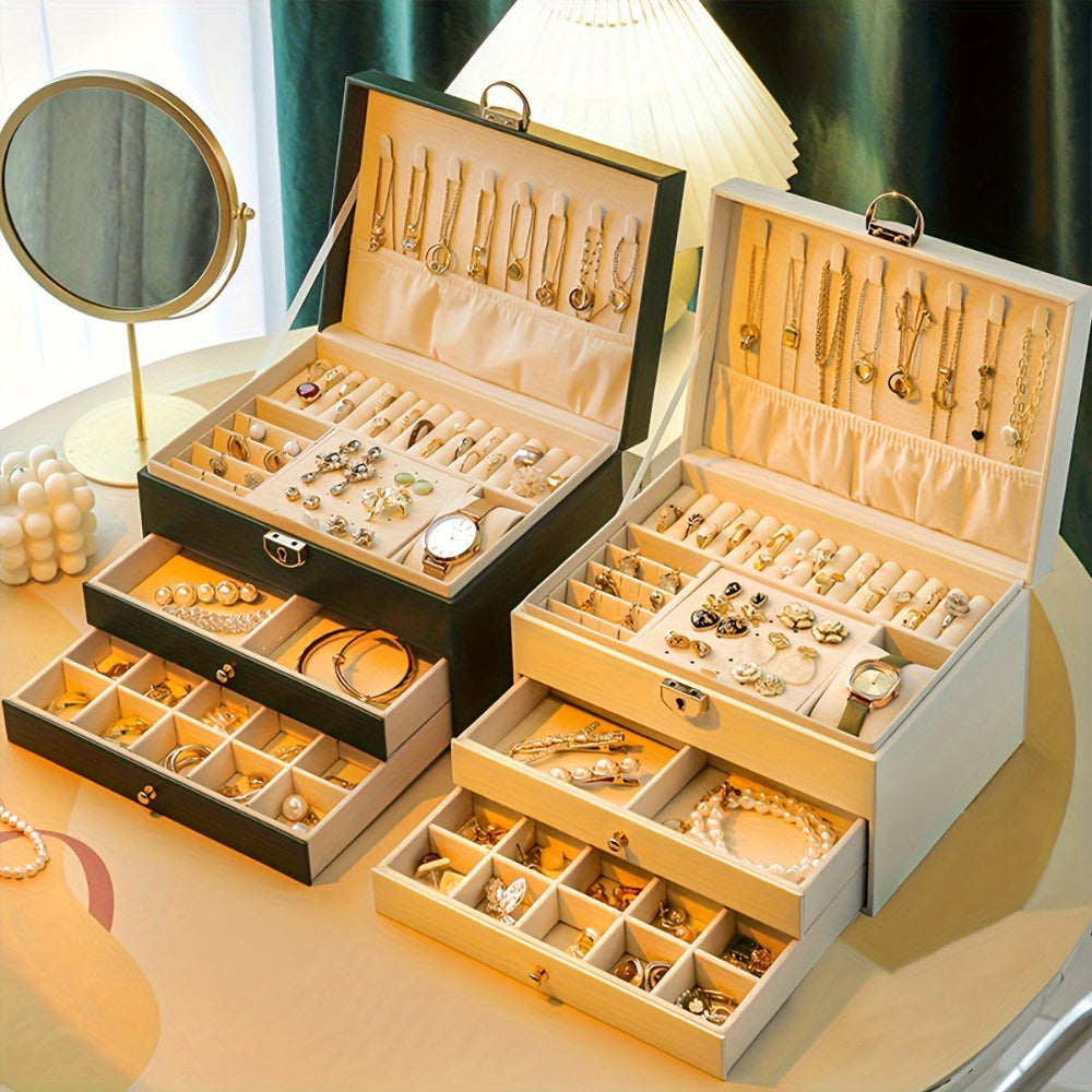 Velvique - Luxus Leder Schmuck Organizer Box