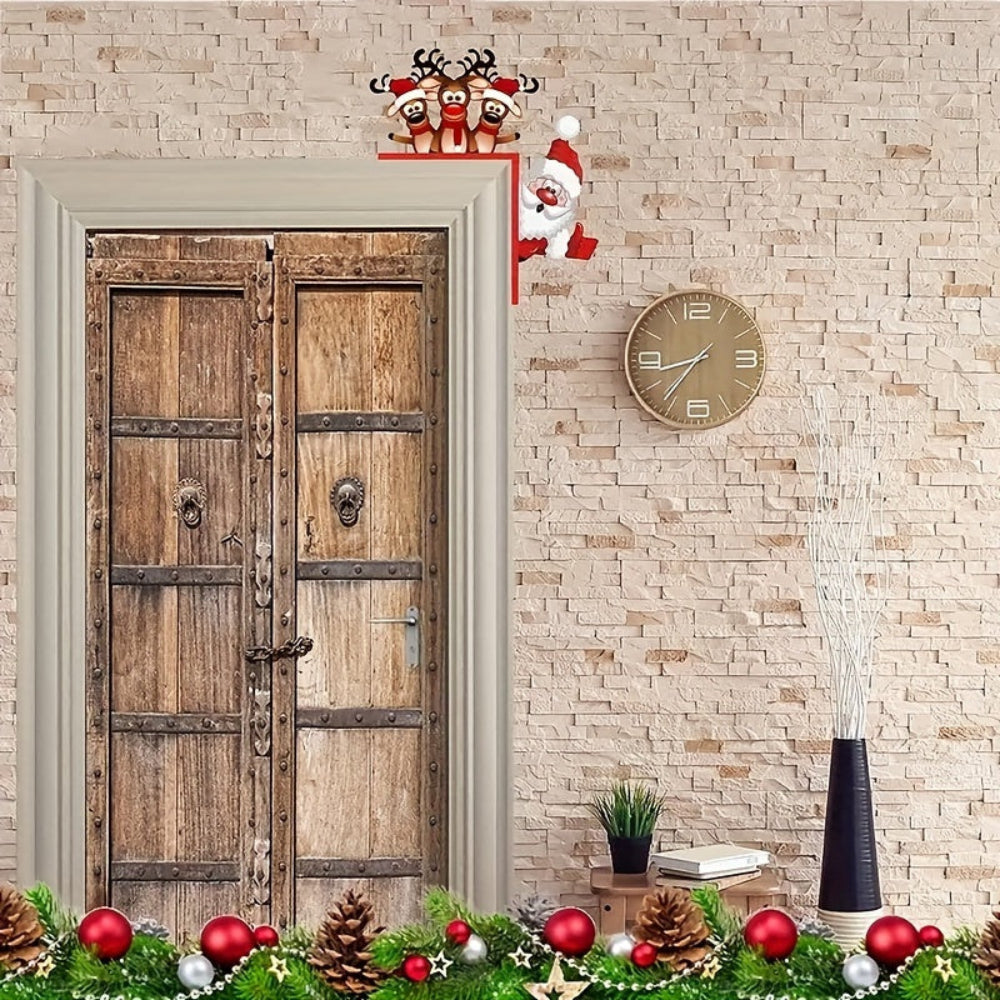 Wanddeko Weihnachten, Santa Rentier Türrahmen Dekoration