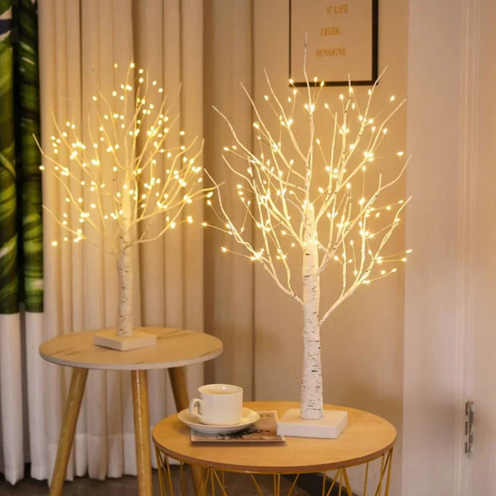 LED Tischlampe, Birke, dekoratives Baumlicht