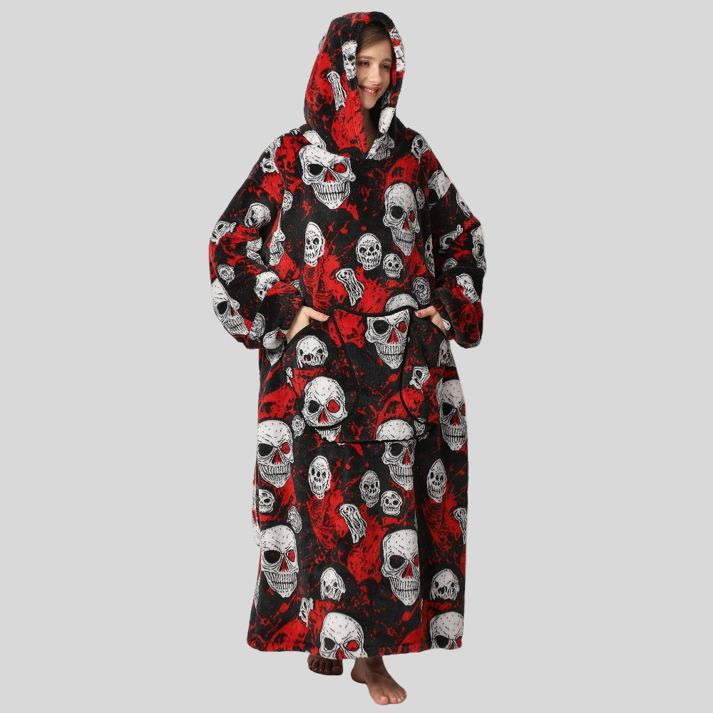 Damen Oversized Hoodie-Decke, warm, gemütlich, Weihnachtsoutfit