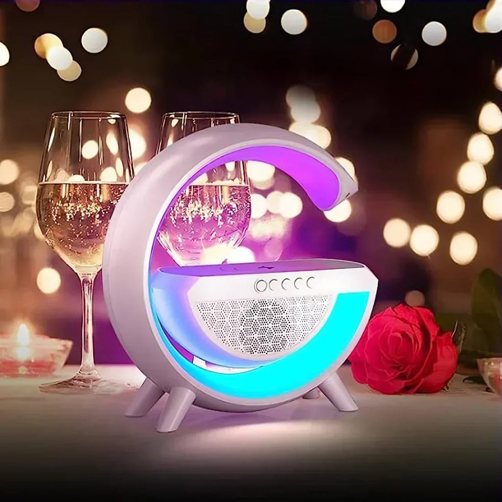 Multifunktionaler Bluetooth-Lautsprecher mit Licht, kabellosem Laden & Uhr