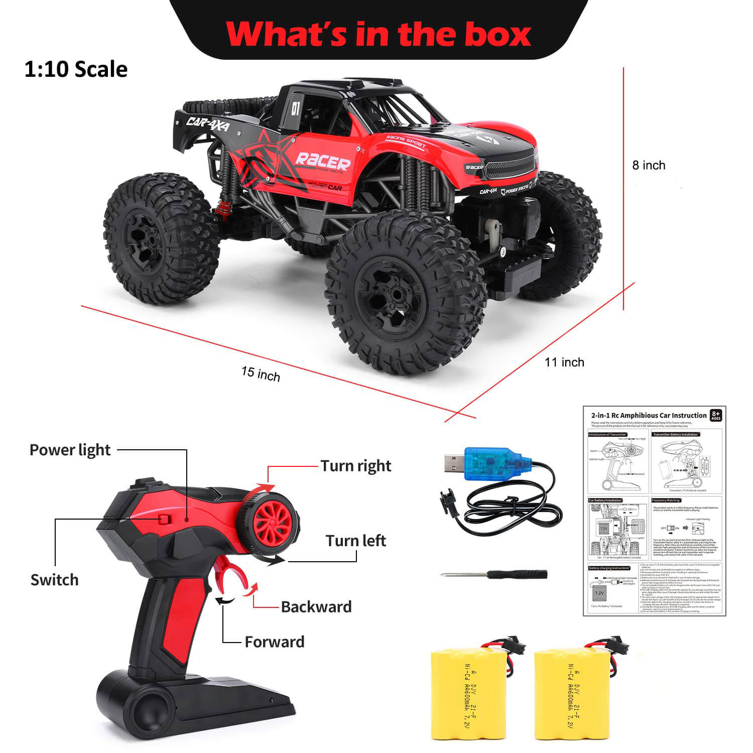 RC Offroad Auto, wasserdicht, ferngesteuert, robustes Spielzeug