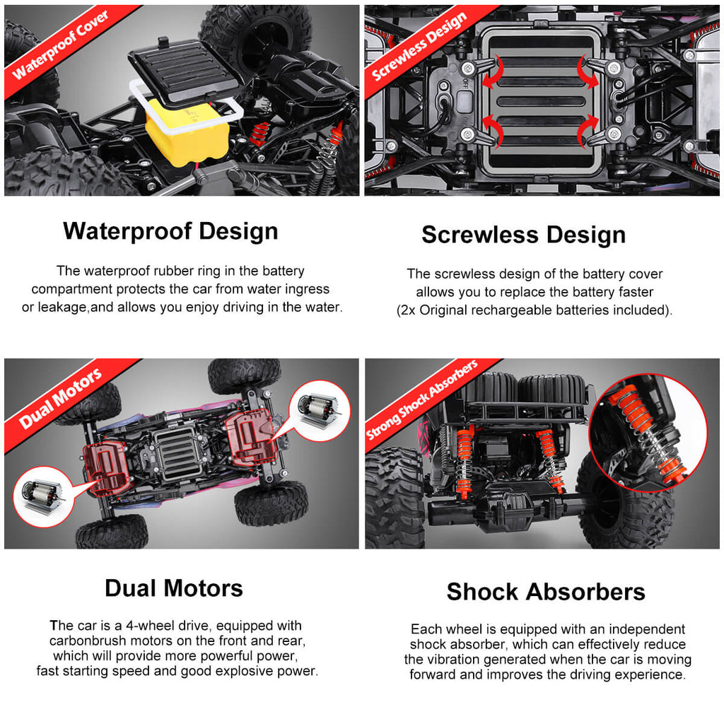 RC Offroad Auto, wasserdicht, ferngesteuert, robustes Spielzeug