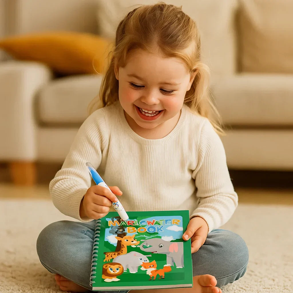 Magisches selbstlöschendes Wassermalbuch-Set für Kinder mit Wasserpinsel