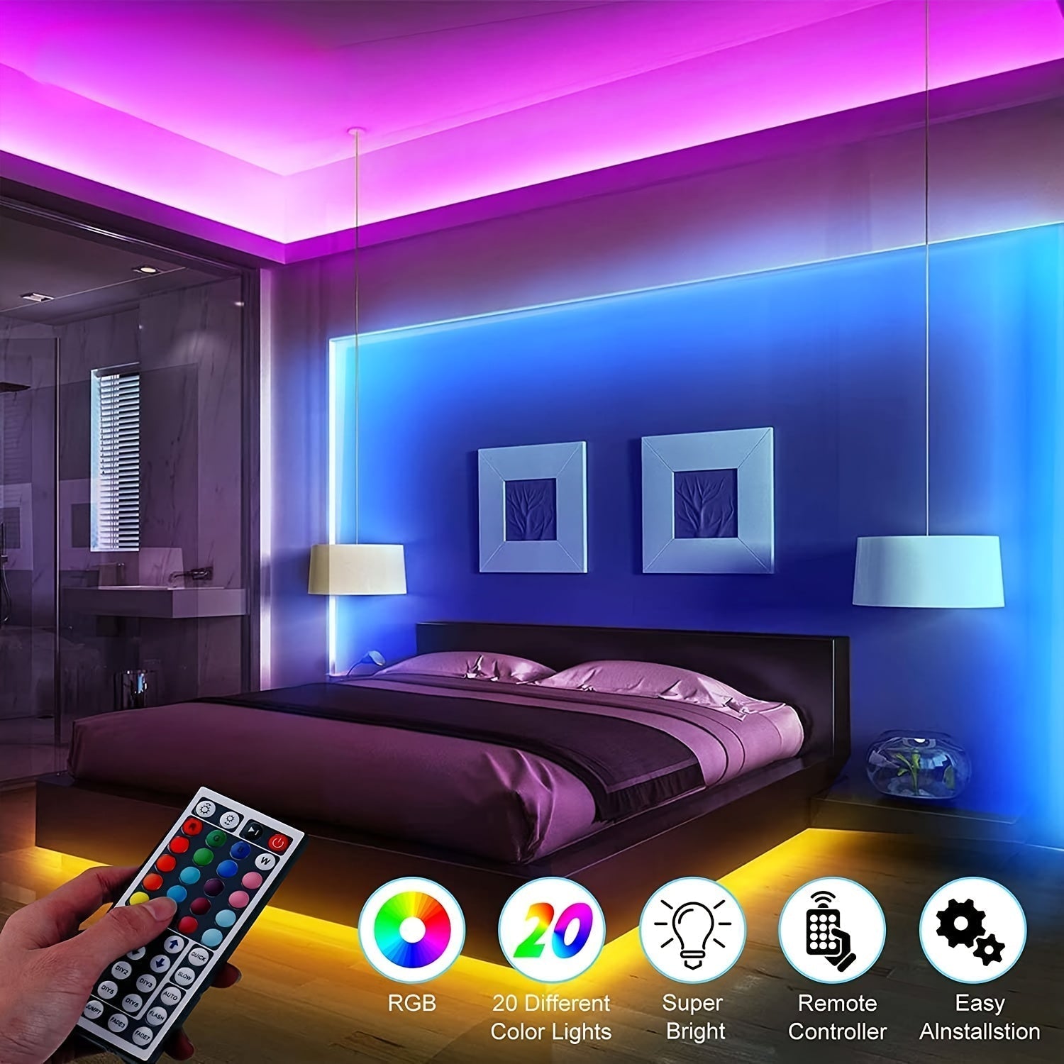 LED Strip Lights, Farbwechsel, Fernbedienung
