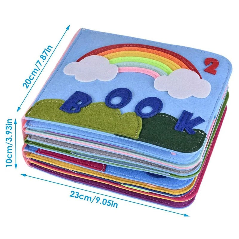 Krabbelbuch für Kleinkinder, Filz Montessori Lernspielzeug