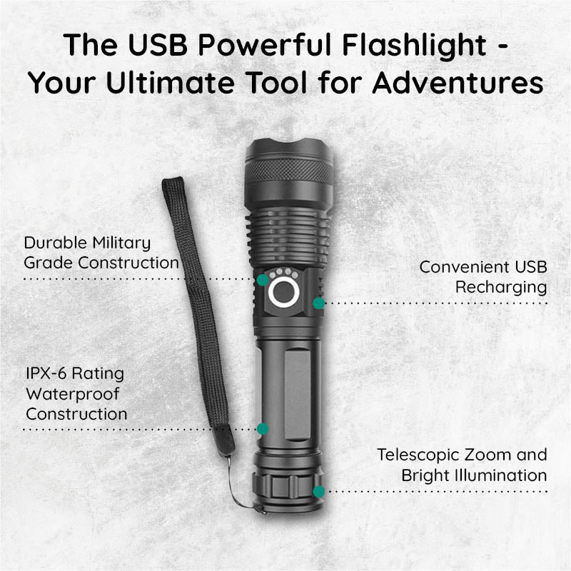 kaufsy | USB leistungsstarker Taschenlampe