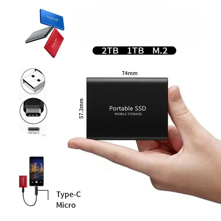 Tragbare externe SSD, USB-C, High-Speed Solid State Drive