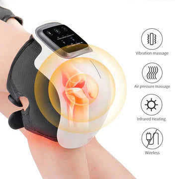 kaufsy | Knie-Massagegerät mit Wärmebehandlung | Schmerztherapie & Gelenkerholung - Tragbare beheizte Knie-Massage für Komfort & Mobilität