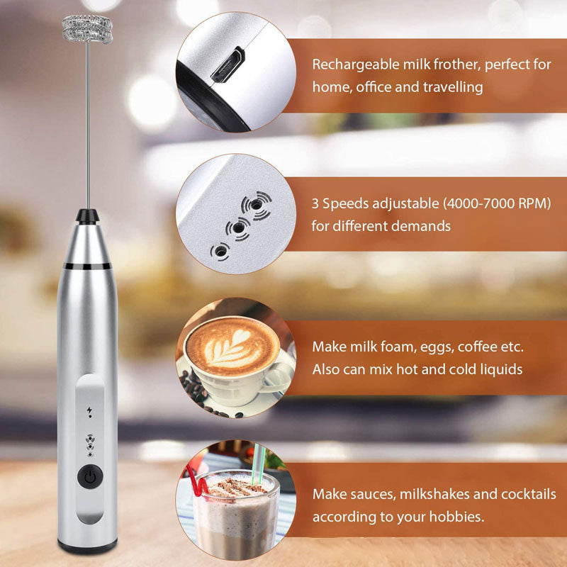 kaufsy | Kabellose Milchaufschäumer Elektrischer Handmixer Mit USB